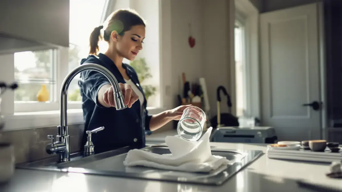 Prima delle vacanze questo semplice trucco con un bicchiere e della carta nel lavello previene efficacemente i cattivi odori